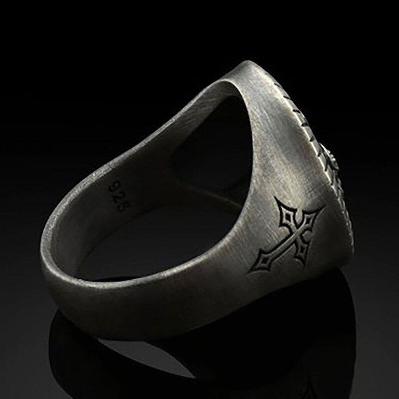 Vintage Silver Color Jesus Ring For Men & Women; Popular Fashion Religious Belief Jewelry
