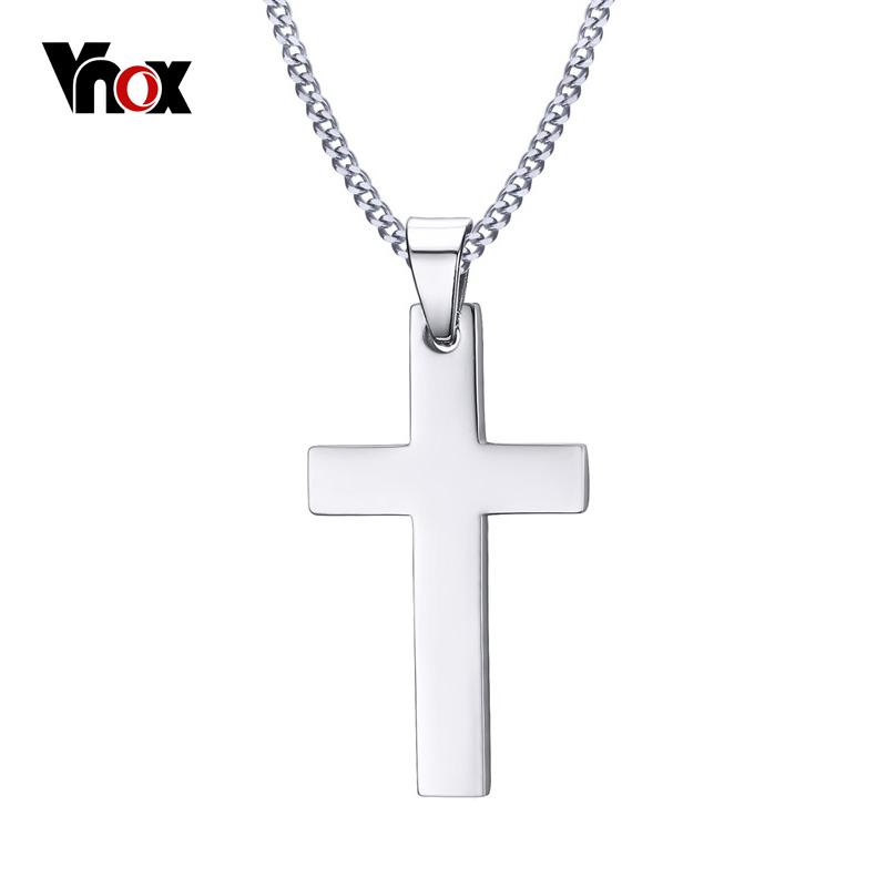 VNOX Classic Mens Cross Pendant Necklace 24 Inch