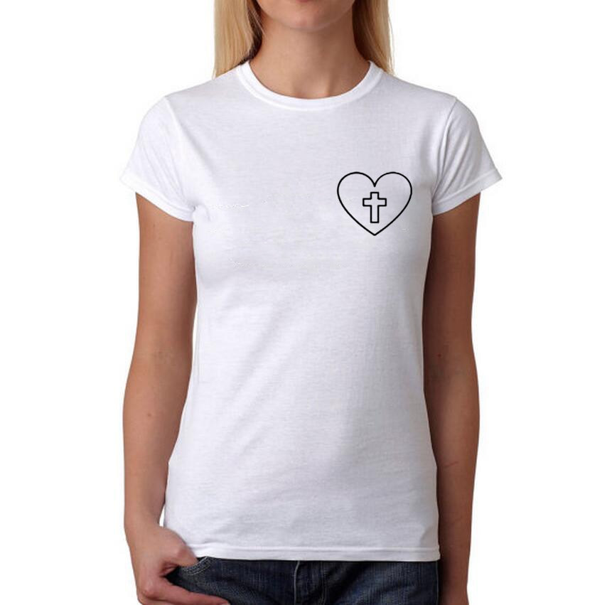 Cross Heart T-shirt - Graphic tees Women And Men Love Jesus