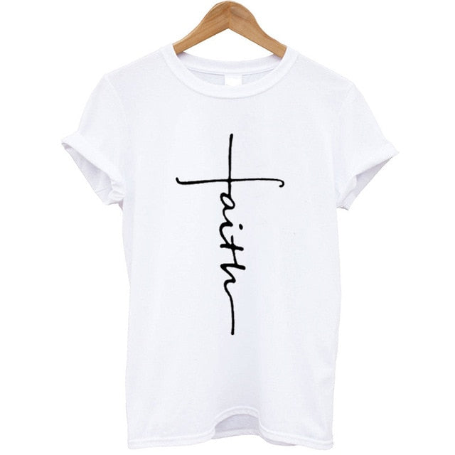 The Cross Printed T-shirt Cotton Jesus Clothes Plus Size