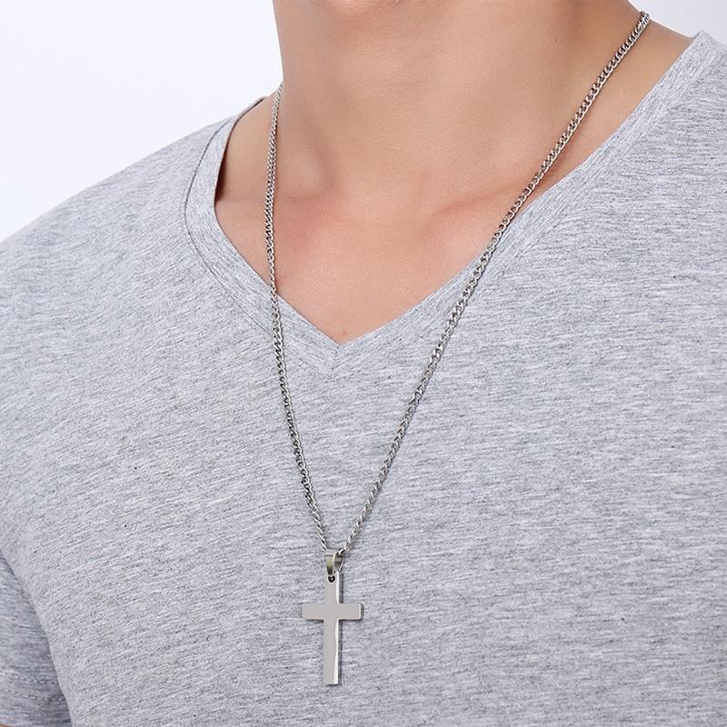 VNOX Classic Mens Cross Pendant Necklace 24 Inch